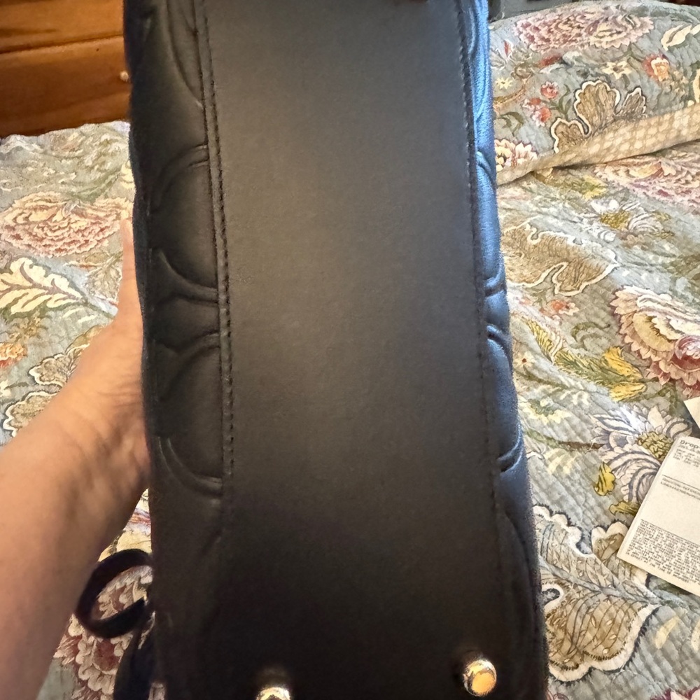 Coach Black Quilted Signature Mini Satchel with Gold Hardware - Picture 5 of 7